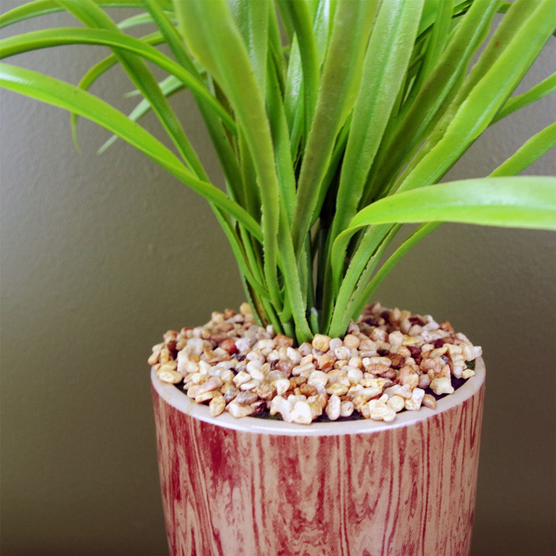 Artificial Grass Plant Planter Ceramic & Metal Stand Botanik-1
