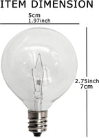 G50 Wax Warmer Bulbs - 25 Watt Clear Incandescent Light Bulbs for Scentsy Warmers, Long Lasting 6 Pack with E12 Candelabra Base