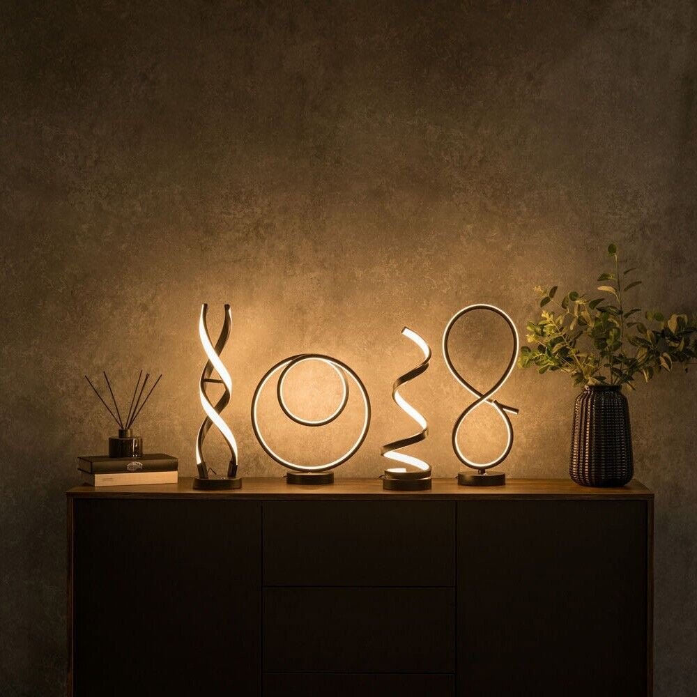 Black LED Touch Table Lamp for Bedroom and Living Room